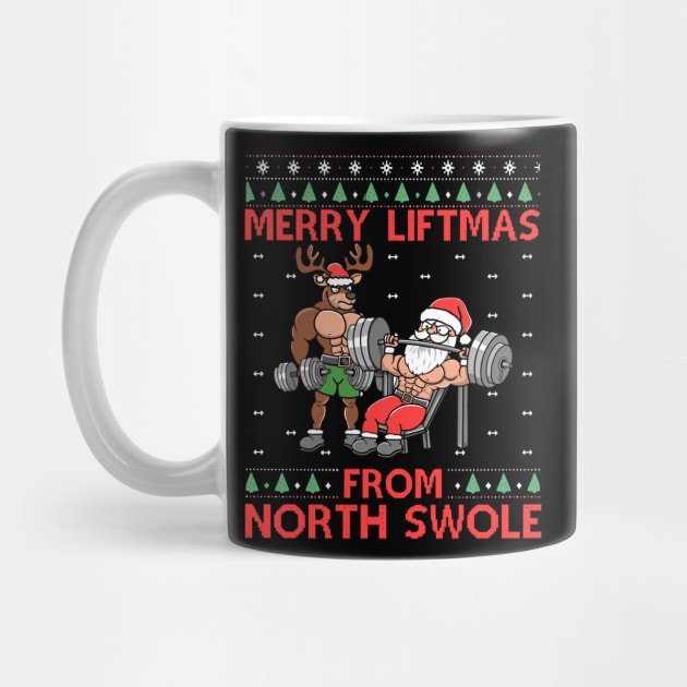 Merry Liftmas From North Swole Muscle Santa Weightlifting by rhazi mode plagget